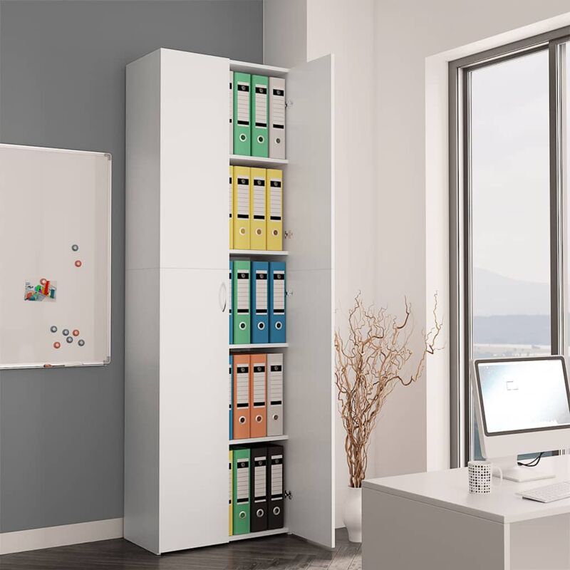 foto del prodotto armadio per ufficio bianco 60x32x190 cm in legno multistrato vidaxl
