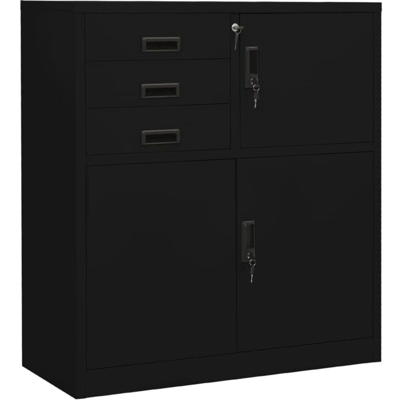 foto del prodotto armadio per ufficio nero 90x40x102 cm in acciaio vidaxl