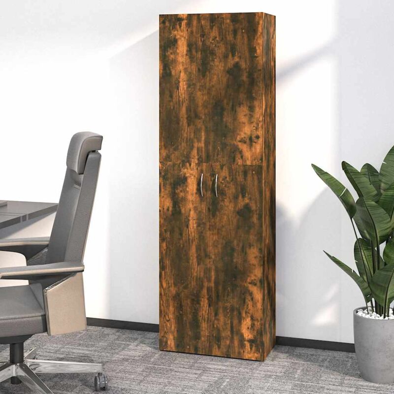 foto del prodotto armadio per ufficio rovere fumo 60x32x190 cm legno multistrato vidaxl