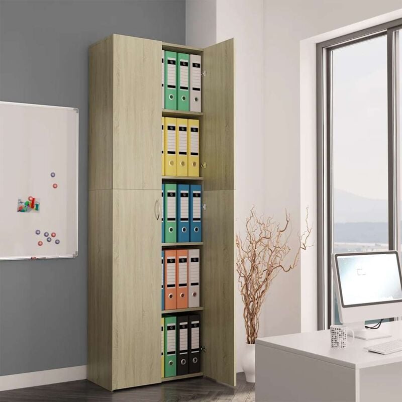 foto del prodotto armadio per ufficio rovere sonoma 60x32x190cm legno multistrato vidaxl