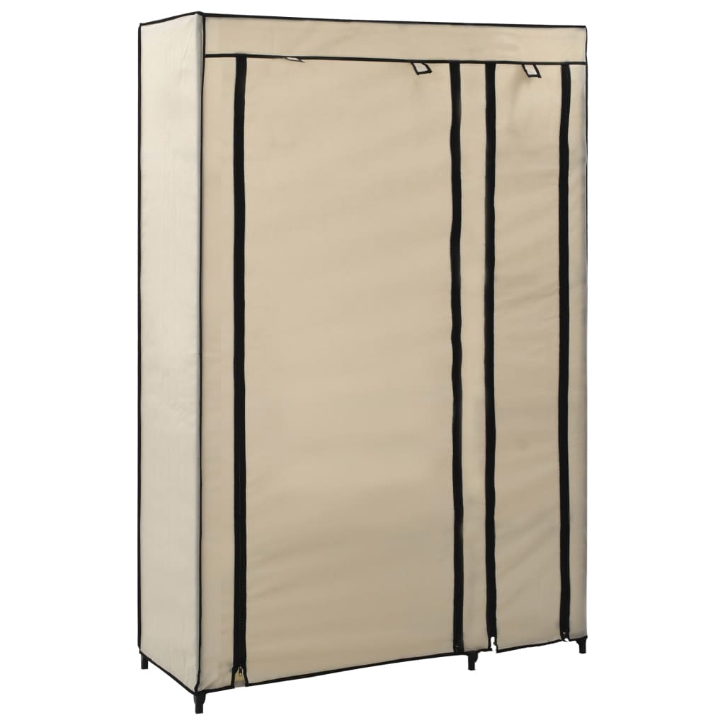 foto del prodotto armadio pieghevole crema 110x45x175 cm in tessuto cod mxl 75723