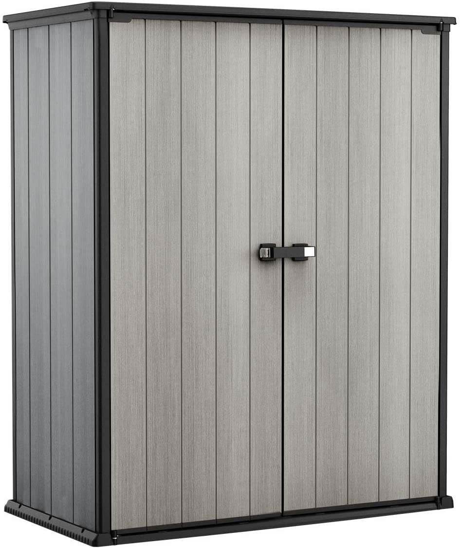 foto del prodotto armadio porta attrezzi da giardino 140x170,4x73,6 cm in resina keter hight store grigio