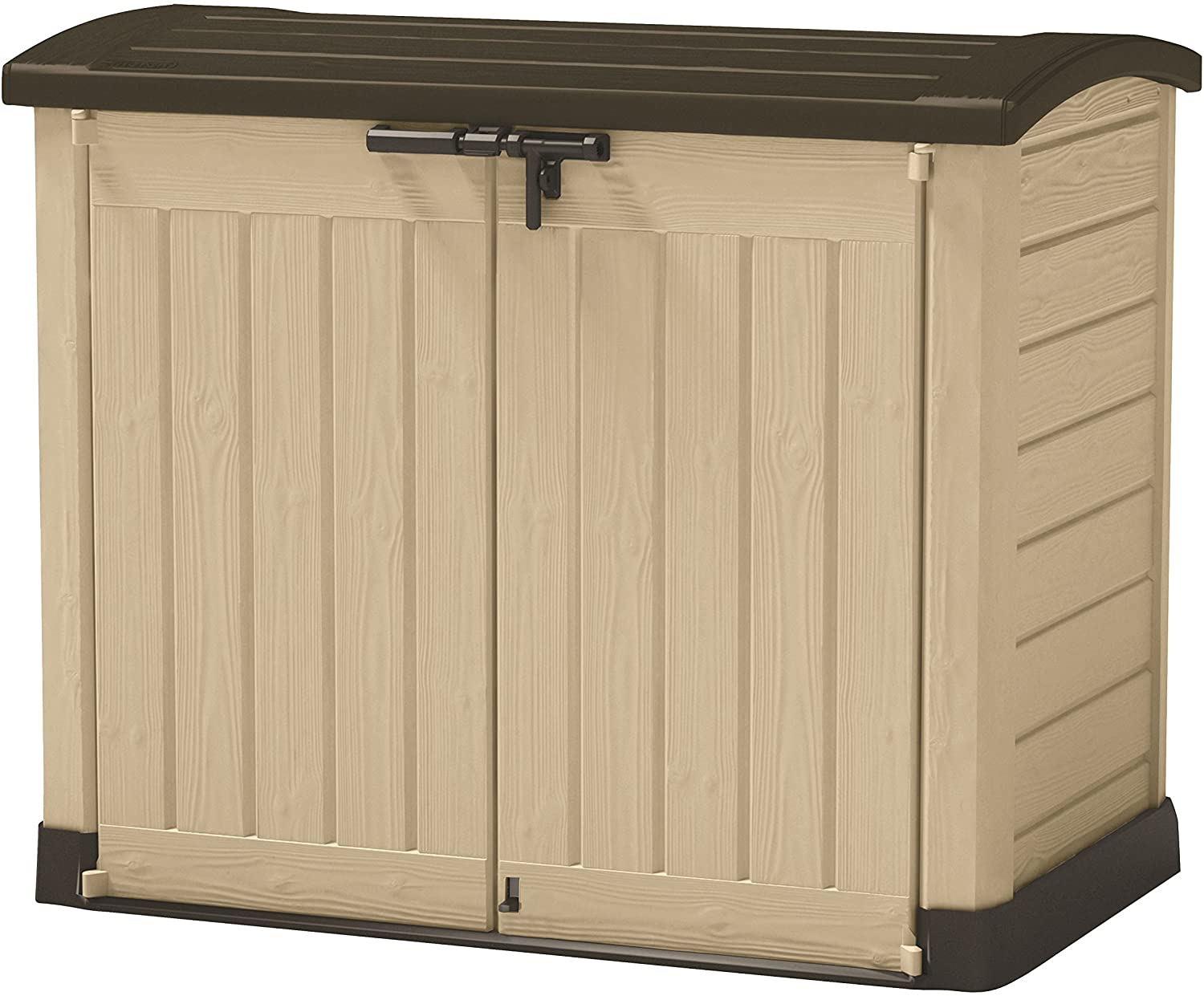 foto del prodotto armadio porta attrezzi da giardino 146x120x82 cm in resina keter store it out arc beige