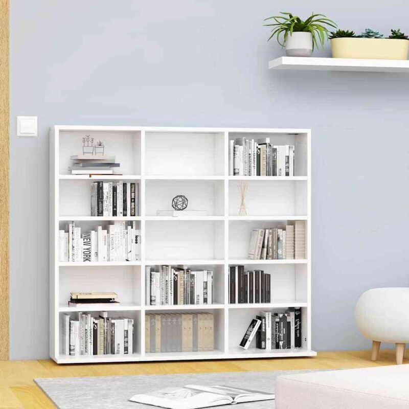 foto del prodotto armadio porta cd 102x23x89,5 cm con 15 scomparti aperti vari colori colore : bianco