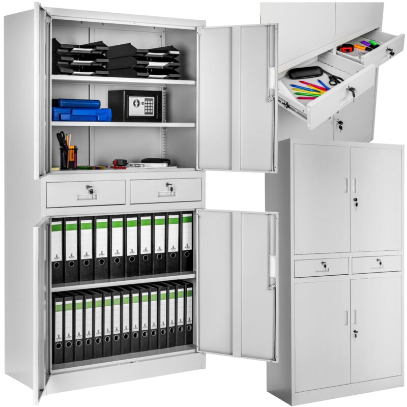 foto del prodotto armadio portadocumenti con 2 cassetti cassettiera portadocumenti, armadio a 2 ante, armadio ripostiglio
