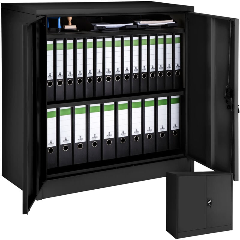 foto del prodotto armadio portadocumenti con 3 scomparti 90 x 40 x 90 cm cassettiera portadocumenti, armadio 2 ante, armadio ripostiglio