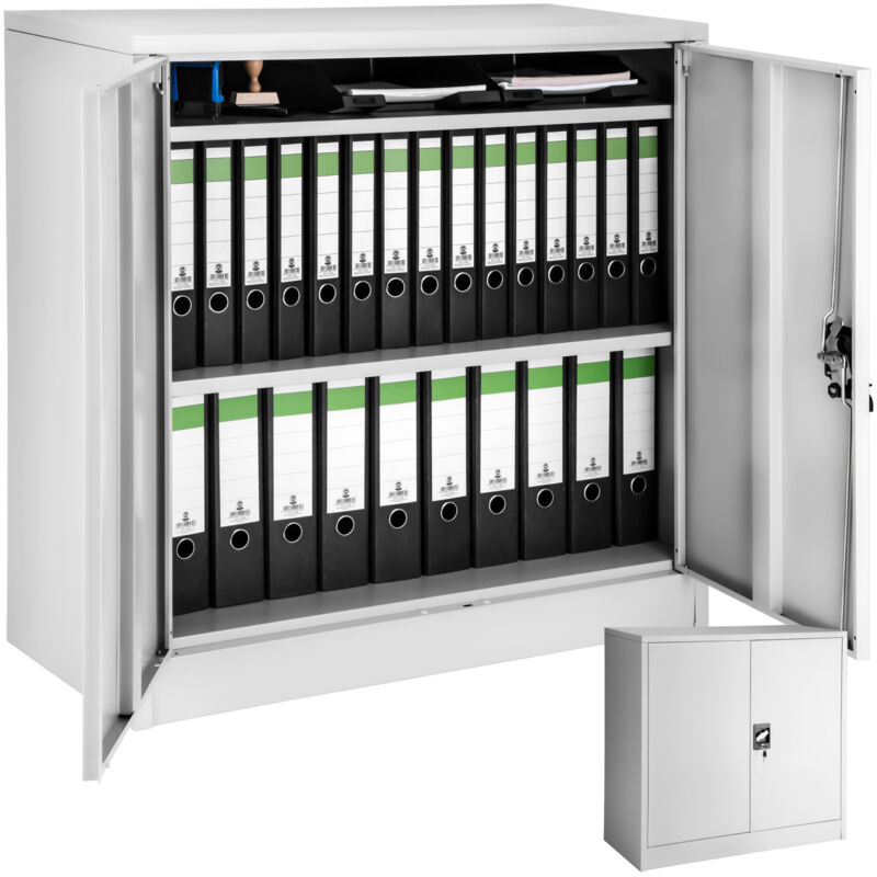 foto del prodotto armadio portadocumenti con 3 scomparti 90 x 40 x 90 cm cassettiera portadocumenti, armadio 2 ante, armadio ripostiglio