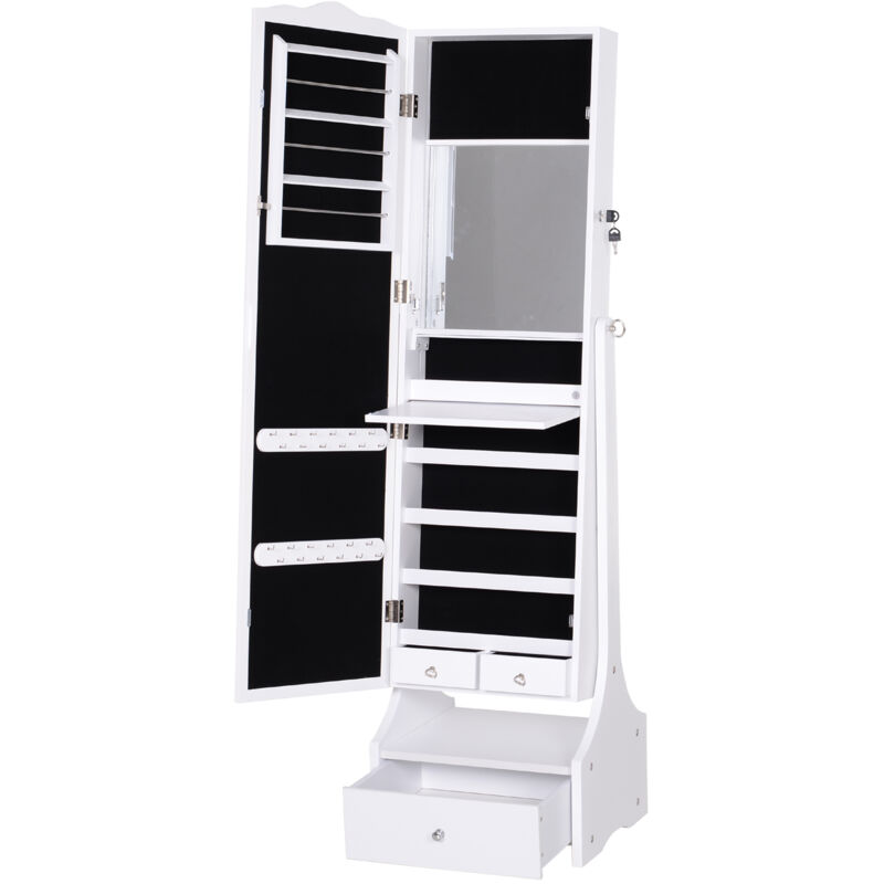 foto del prodotto armadio portagioie a muro con 2 specchi, per gioielli e accessori