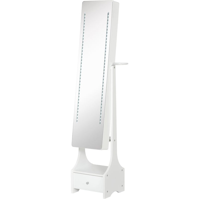 foto del prodotto armadio portagioie con luci led regolabili con interruttore touch homcom