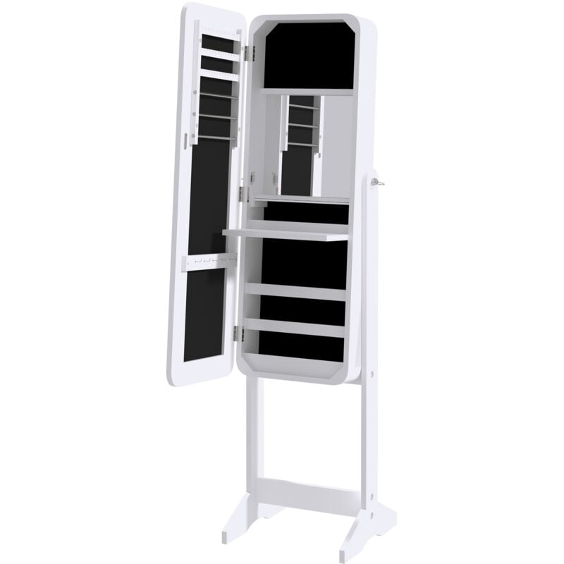 foto del prodotto armadio portagioie portagioielli con illuminazione led e specchio homcom