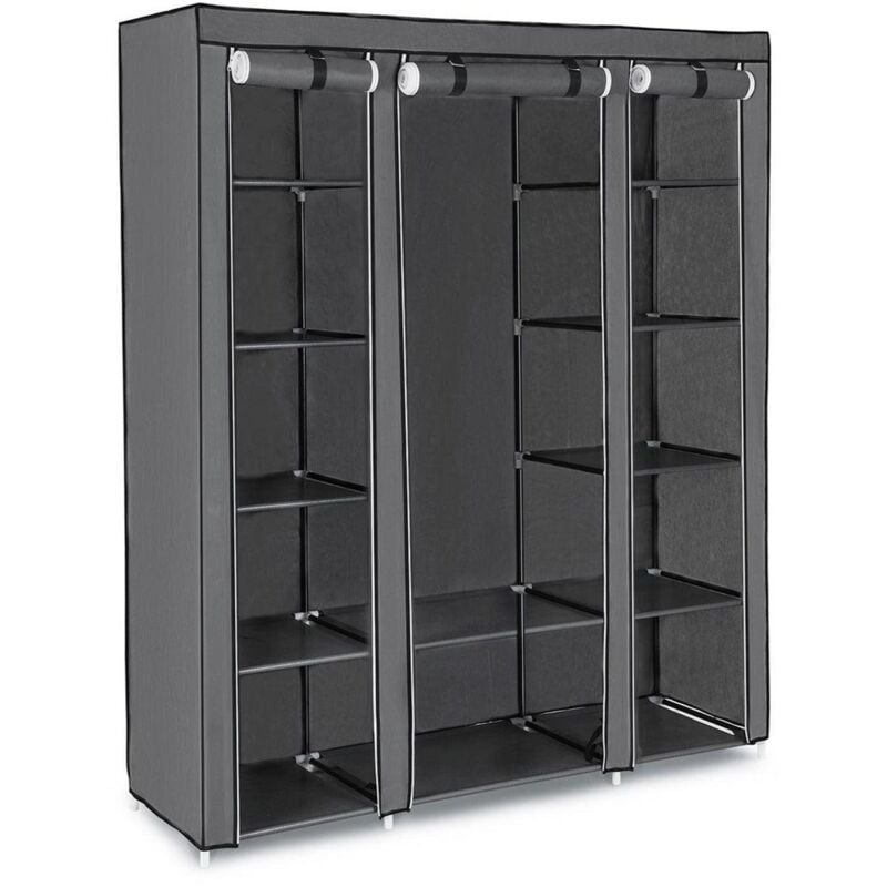 foto del prodotto armadio portaoggetti xxl spogliatoio in tessuto non tessuto 175 x 150 x 45 cm grigio 120002301