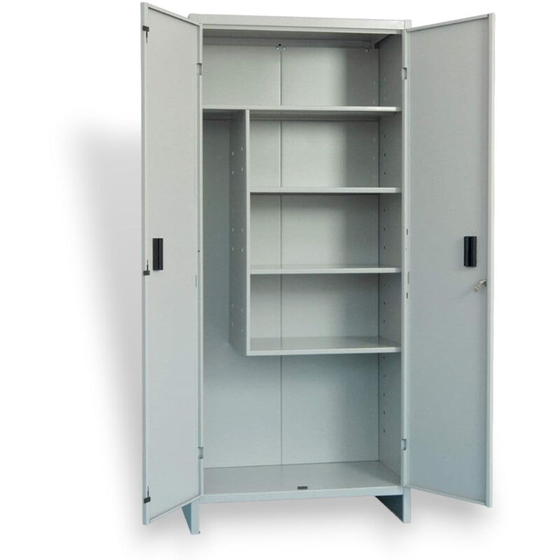 foto del prodotto armadio portascope da interno in metallo con serratura 80x40xh180 cm