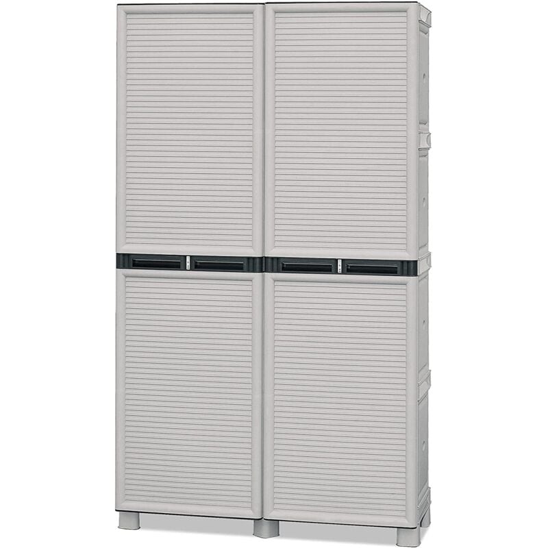 foto del prodotto armadio portascope in polipropilene 100 x 39 x h172 cm 2 ante e 3 ripiani