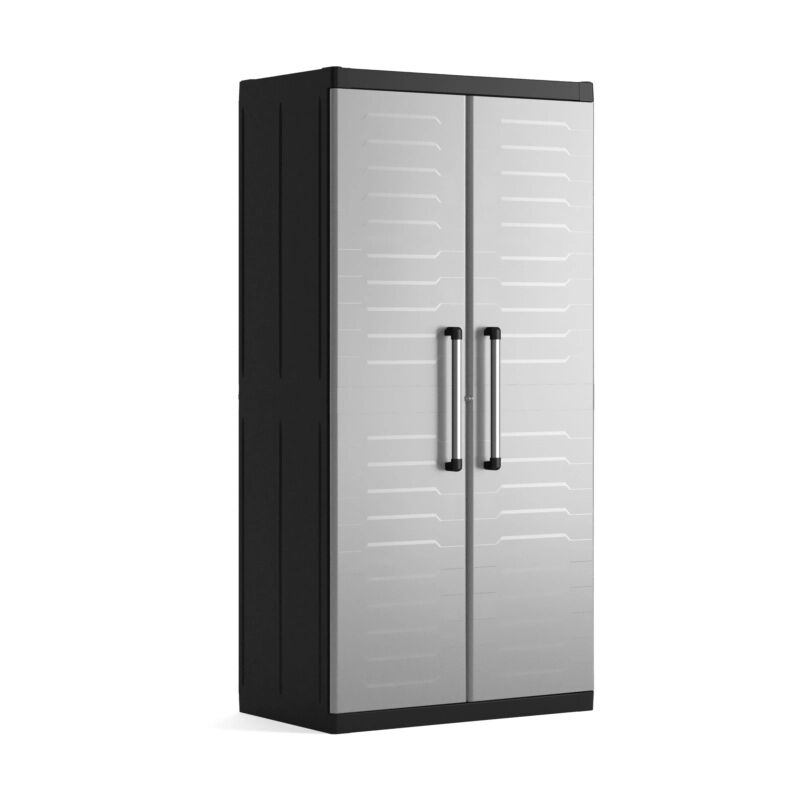 foto del prodotto armadio portascope in resina keter detroit grigio, 89x54x182 cm