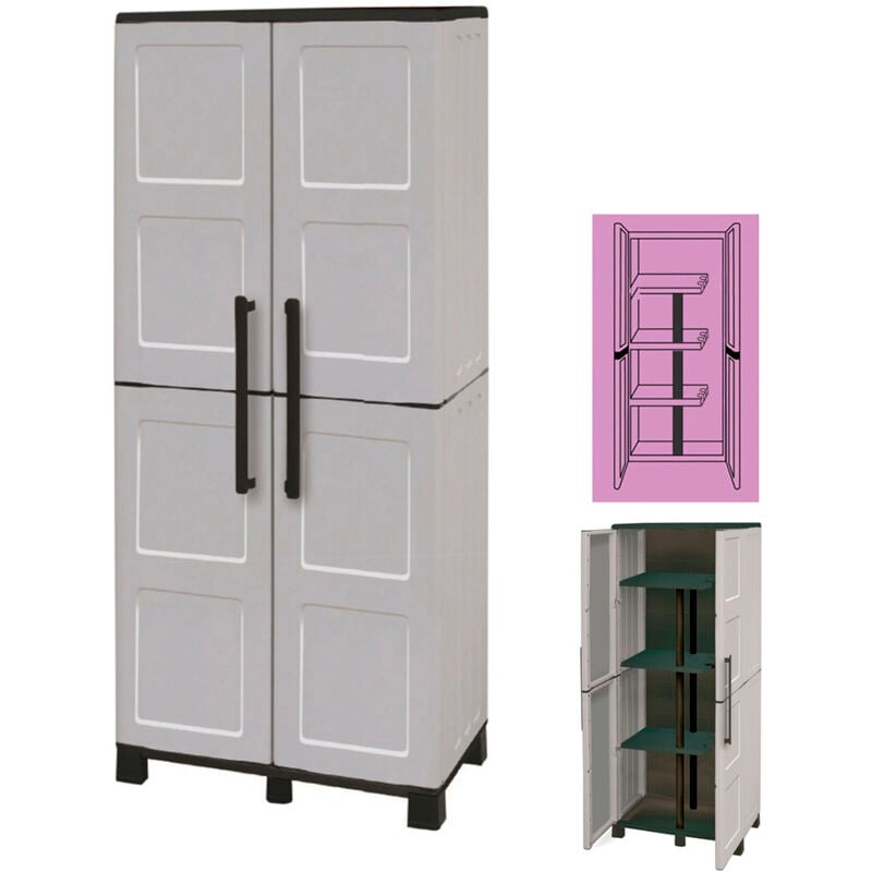 foto del prodotto armadio portascope in resina maurer linea eco cm.68x37x169h arredo giardino