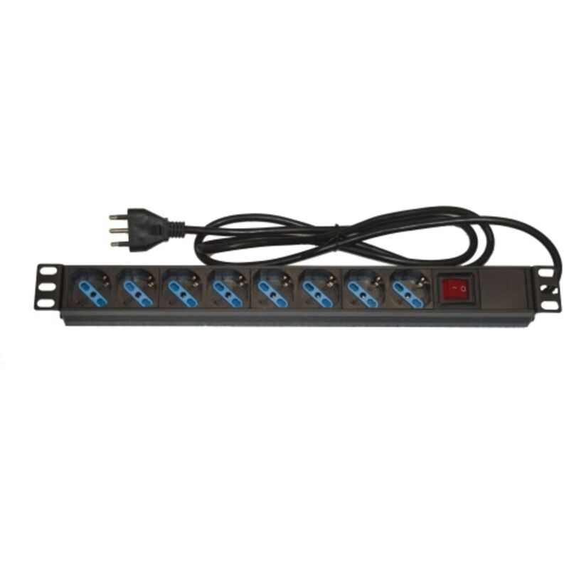 foto del prodotto armadio rack multipresa 8 prese 19 tripolari/schuko interrutore italia