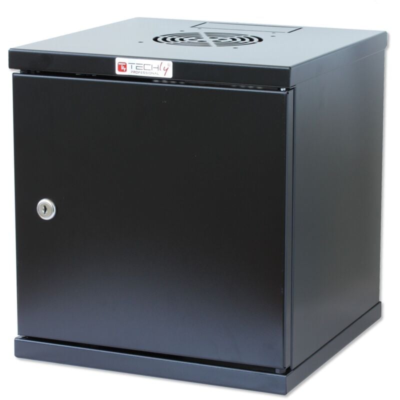 foto del prodotto armadio rack professionale techly da 10'' a muro con 6 unit porta cieca nero