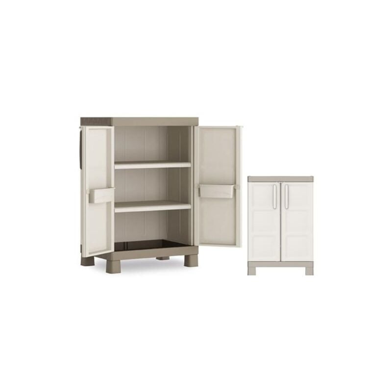 foto del prodotto armadio resina keter excellence basso l65 p45 h97cm beige tort