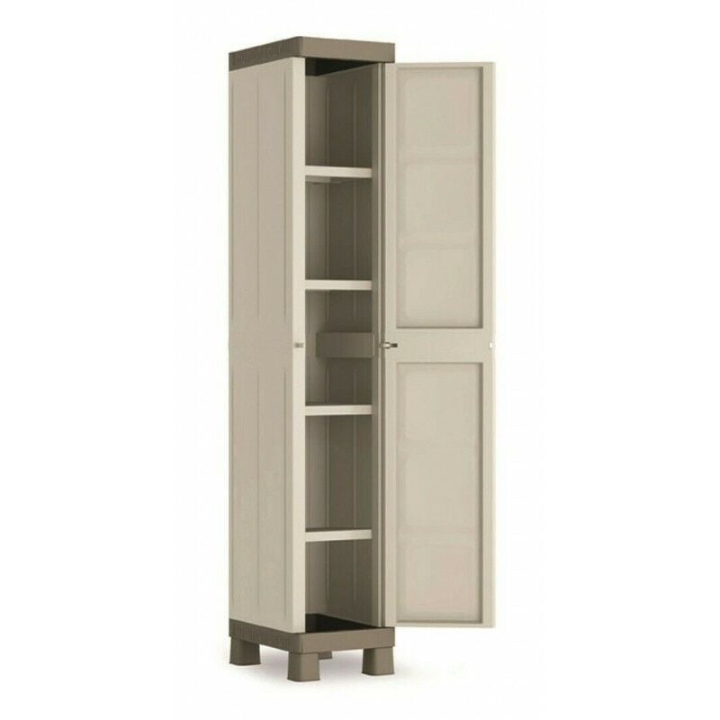 foto del prodotto armadio resina slim ad 1 anta tuttopiani excellence sabbia 45x33x182 cm keter