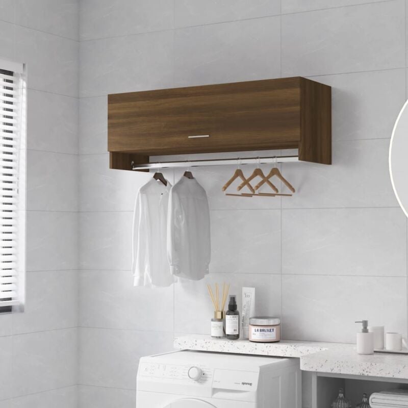 foto del prodotto armadio rovere marrone 100x32,5x35 cm in legno ingegnerizzato