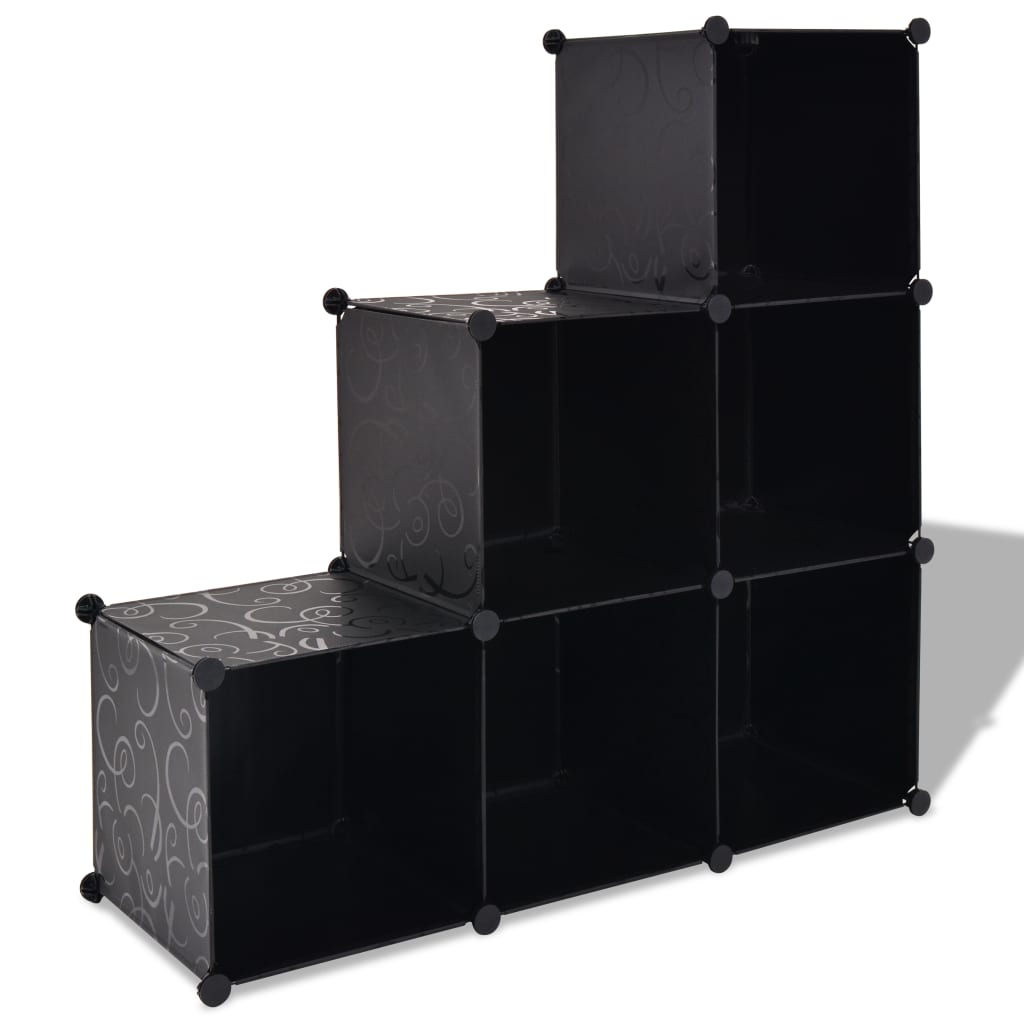 foto del prodotto armadio salvaspazio a cubo con 6 scomparti nero vidaxl