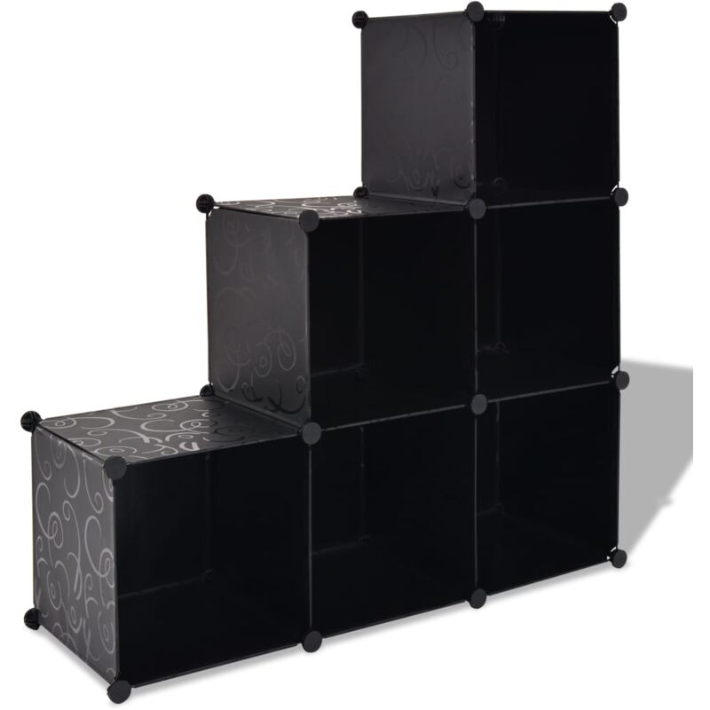 foto del prodotto armadio salvaspazio a cubo con 6 scomparti nero vidaxl nero