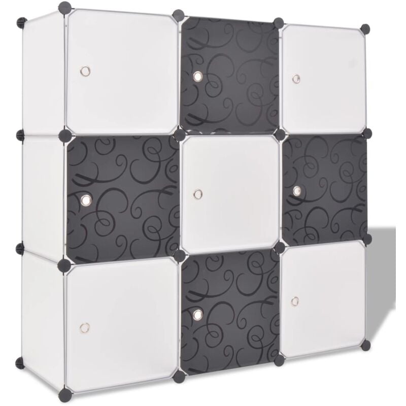 foto del prodotto armadio salvaspazio a cubo con 9 scomparti bianco e nero vidaxl multicolore