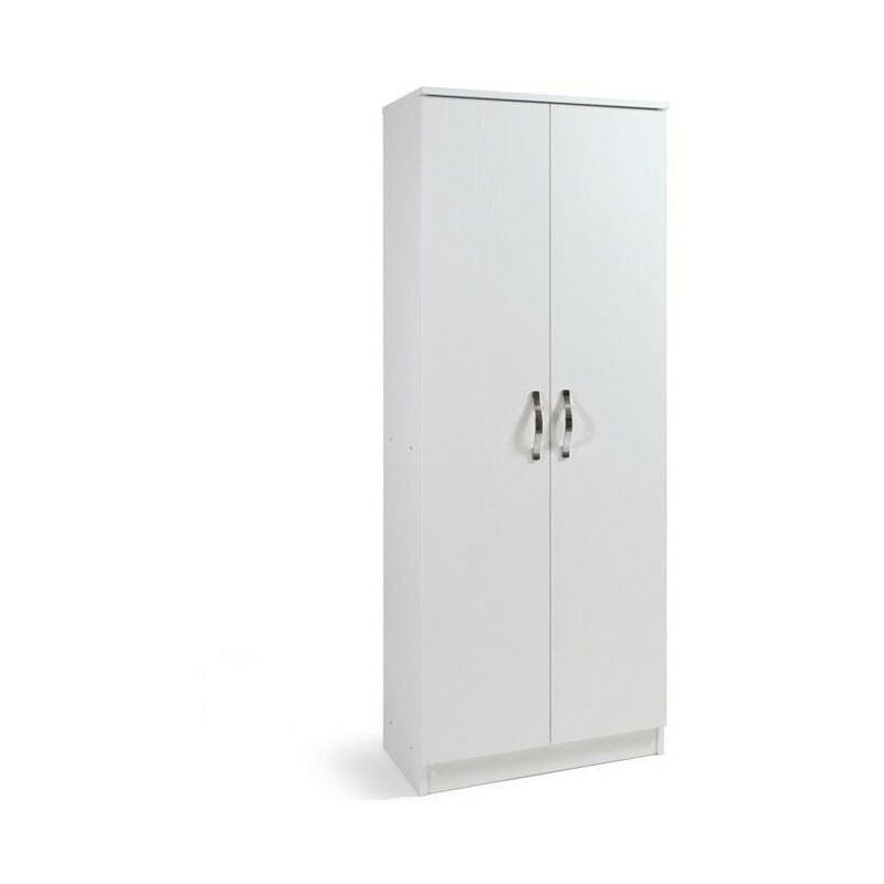 foto del prodotto armadio scarpiera bianco mobile due ante multiuso 6 ripiani cm182x71x38