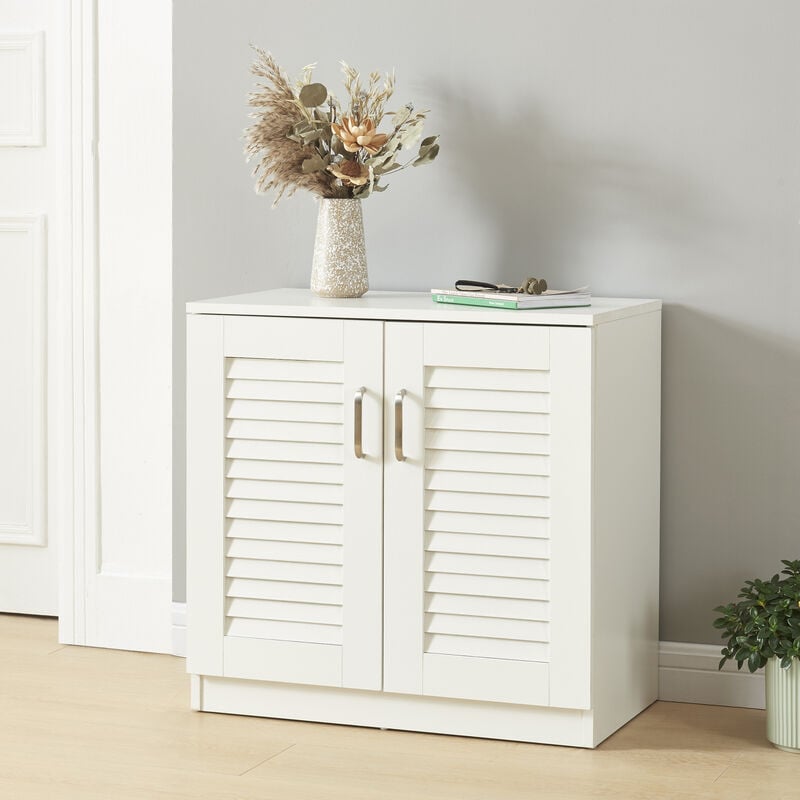 foto del prodotto armadio scarpiera l ten con ante a persiana 62 x 63 x 36 cm bianco en.casa 