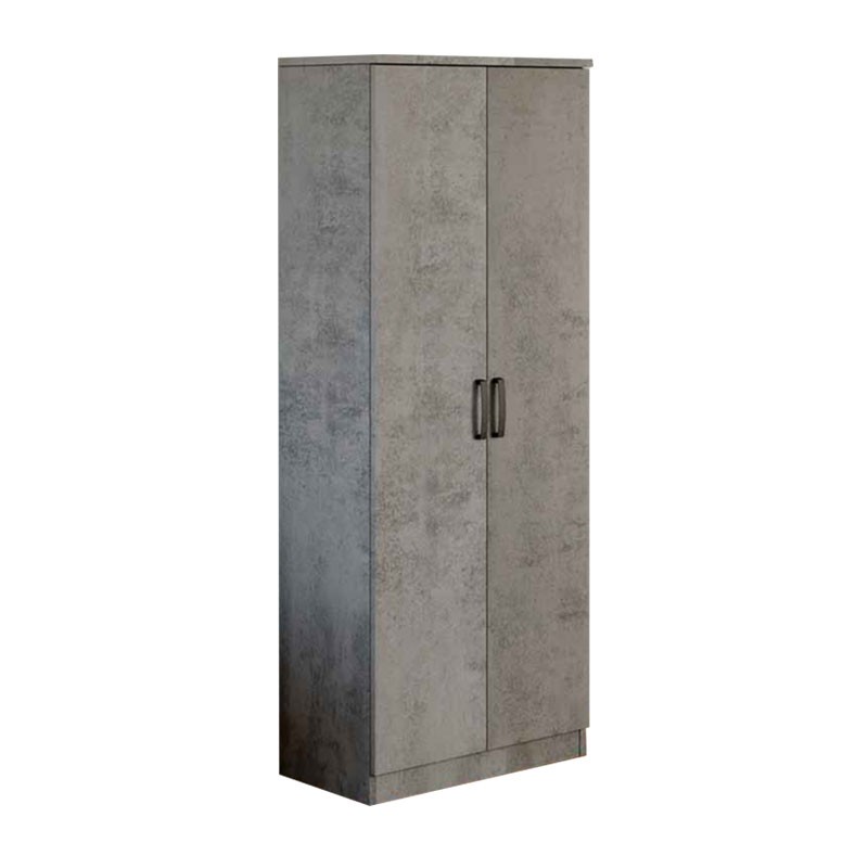 foto del prodotto armadio scarpiera multiuso grigio cemento due ante 6 ripiani h.182x71x38 cm