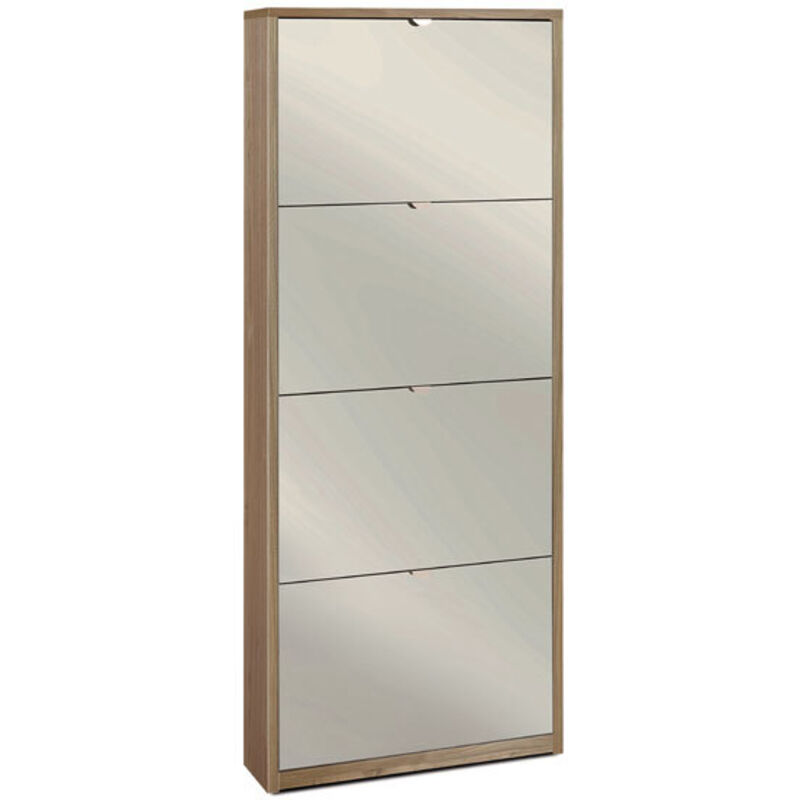 foto del prodotto armadio scarpiera slim noce stelvio con 4 ripiani a