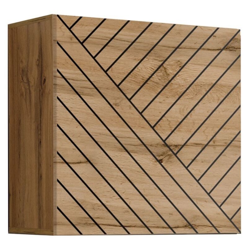 foto del prodotto armadio sospeso 60x60cm in finitura rovere, porta con finitura fresata. mobile per soggiorno collezione switch.