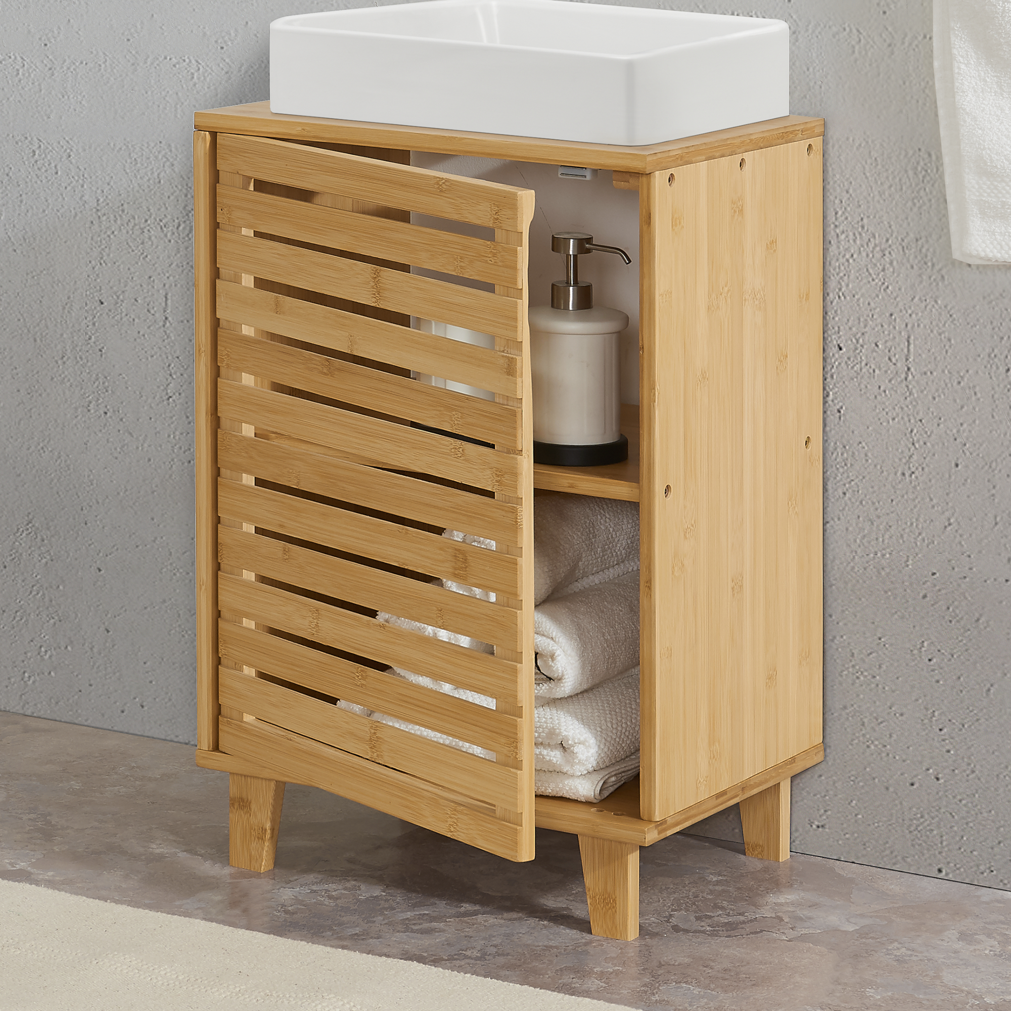 foto del prodotto armadio sottolavabo iveland in bamb per lavabo da appoggio 60 x 40 x 30 cm en.casa 