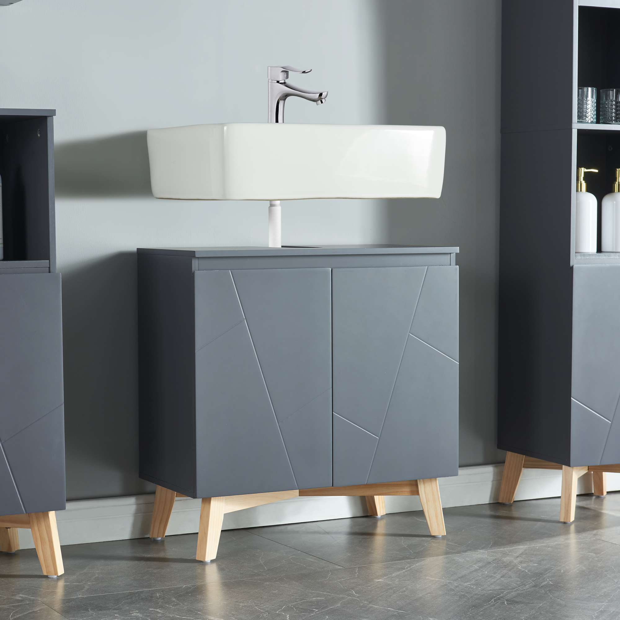 foto del prodotto armadio sottolavabo overath 60 x 60 x 30 cm grigio en.casa 