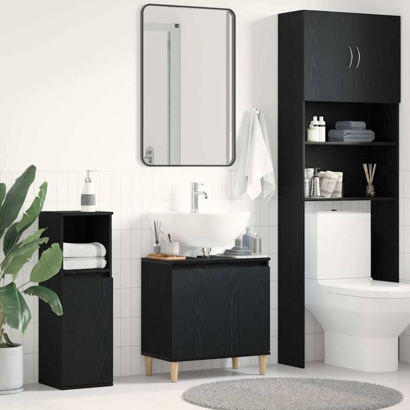 foto del prodotto armadio sottolavello con porta rovere nero 58 x 33 x 60 cm vidaxl