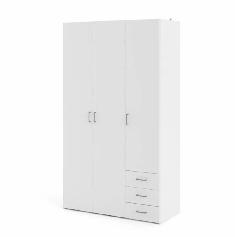 foto del prodotto armadio space con 3 ante e 3 cassetti bianco, 115,8x49,5x200,4 cm