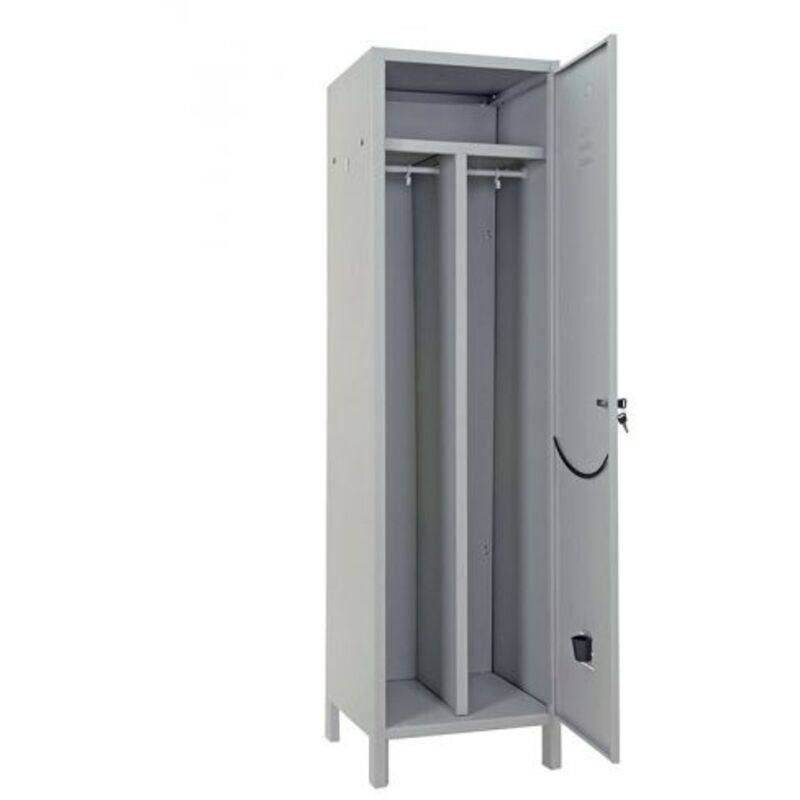 foto del prodotto armadio spogliatoio armadietto metallo sporco pulito 1 posto cm 35x50x180 37101