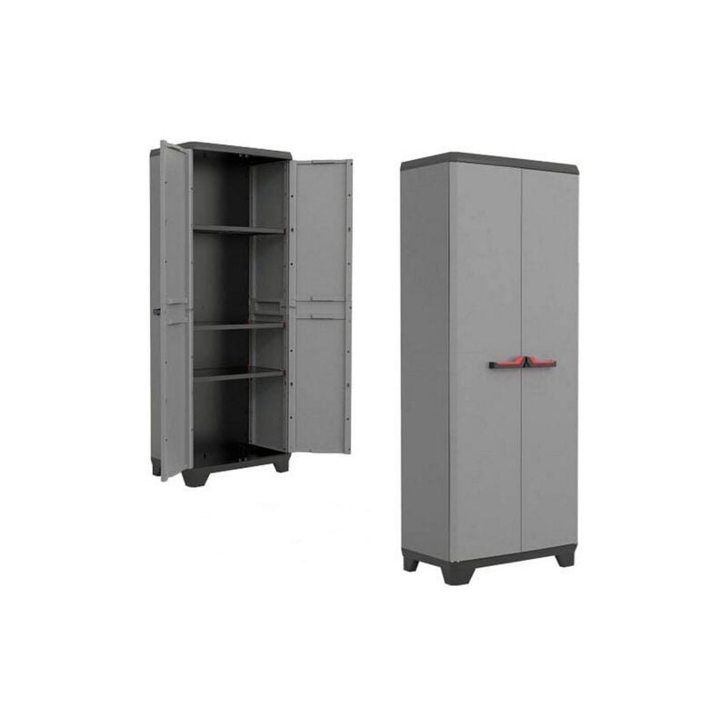 foto del prodotto armadio stilo pvc con ripiani per esterno grigio keter 68x39x173 cm