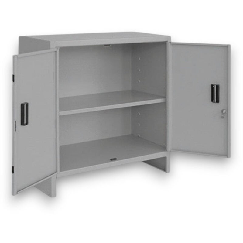foto del prodotto armadio tuttopiani basso mini in acciaio doppia anta con serratura 80x40xh80 cm
