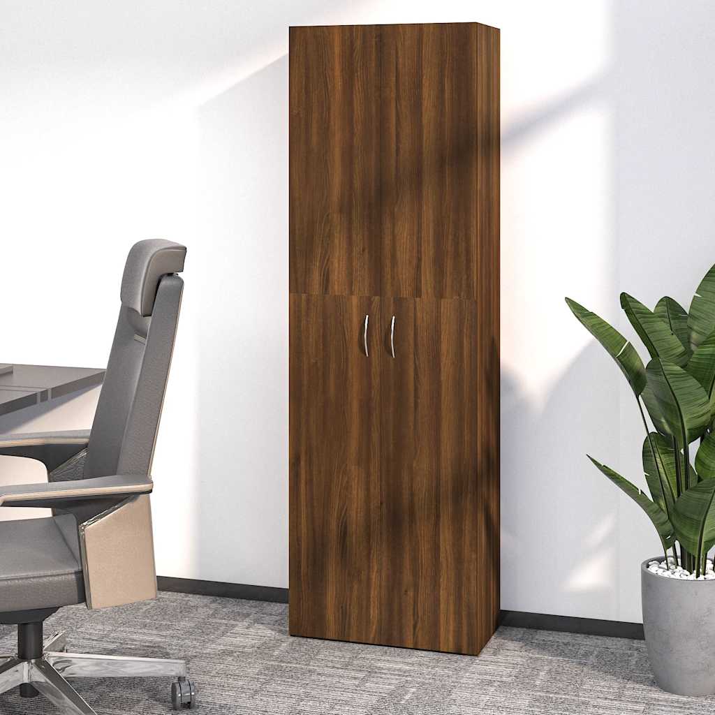 foto del prodotto armadio ufficio rovere marrone 60x32x190 cm legno multistrato vidaxl