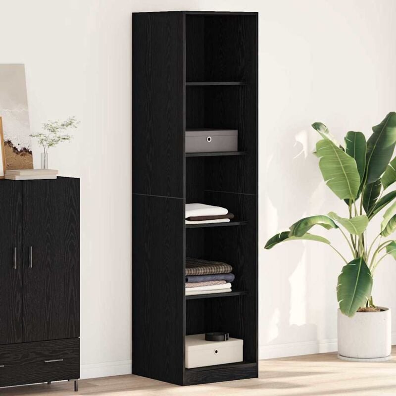 foto del prodotto armadio vidaxl nero rovere 50x50x200 cm in legno ingegnerizzato