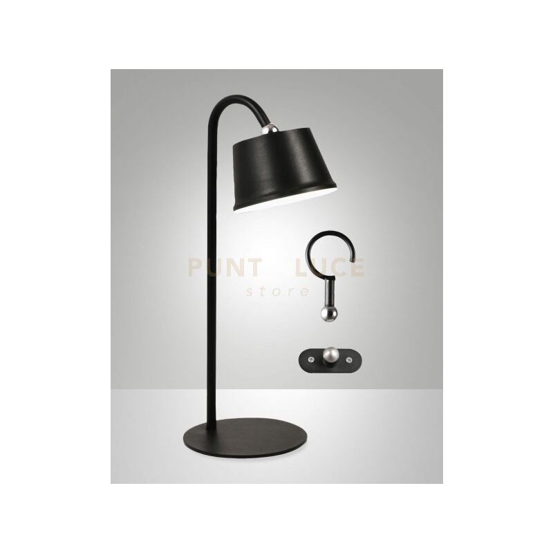 foto del prodotto armanda kit completo illuminatore nero a led 3w 3000k 320lm dimmerabile e orientabile ricaricabile ip54