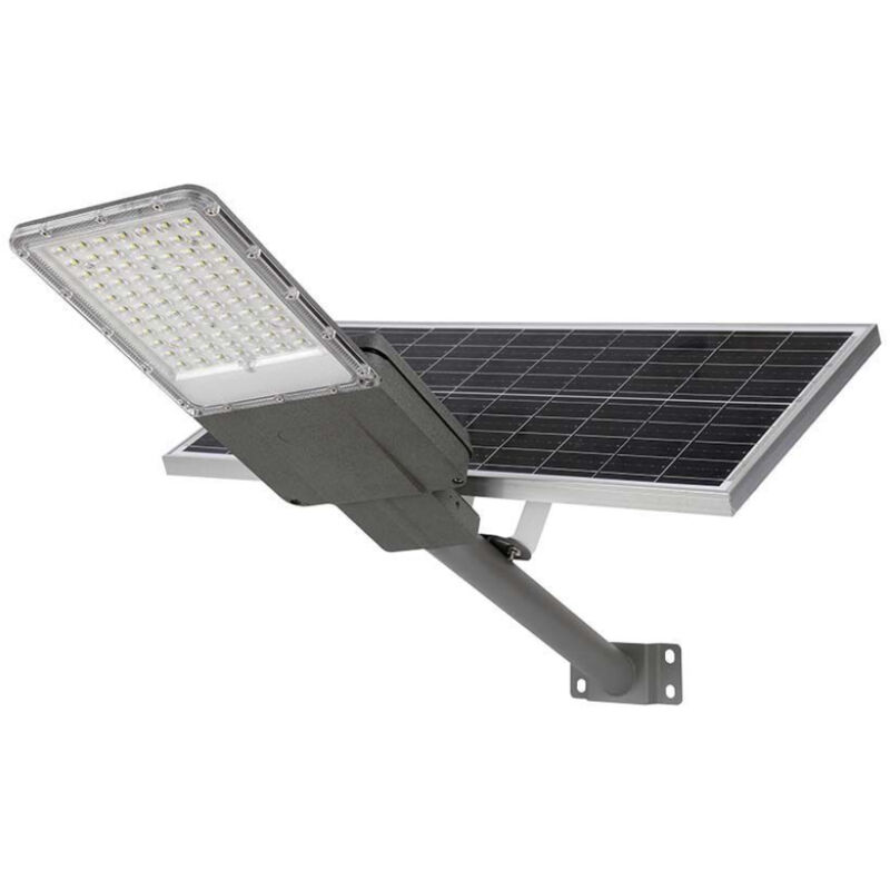 foto del prodotto armatura stradale chip bridgelux 20w, pannello solare 40w, telecomando, lfp, installazione 2in1, cavo 1.5m, 4000k ip65 - v-tac