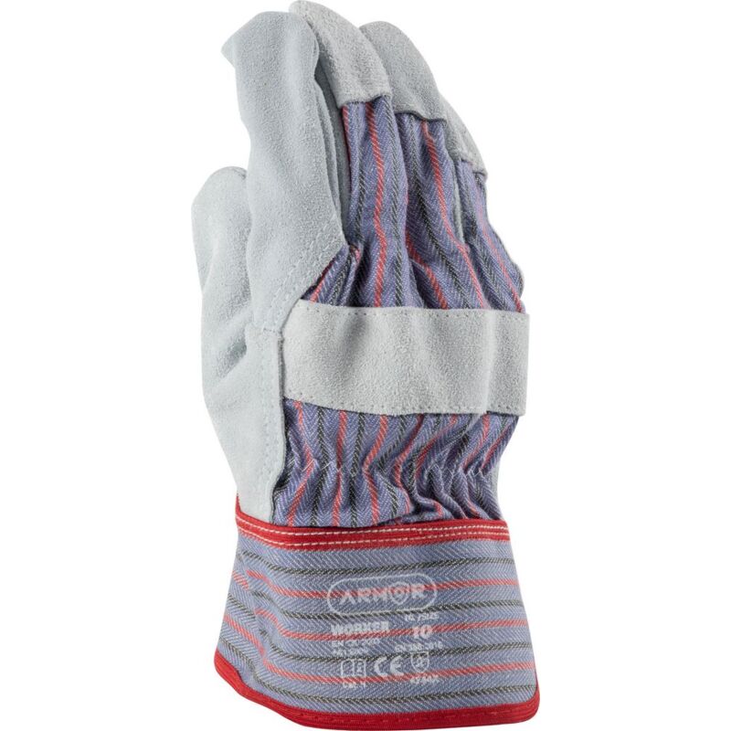 foto del prodotto armor guanti in pelle o crosta di bovino con dorso in cotone worker taglia 10