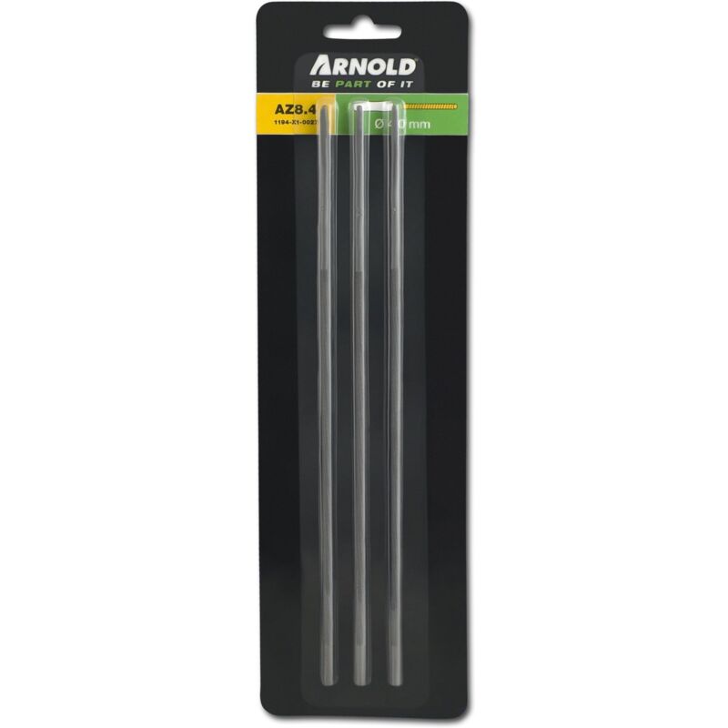 foto del prodotto arnold 1194 x1 0027 lime tonde per catene motosega, 4 mm, confezione da 3