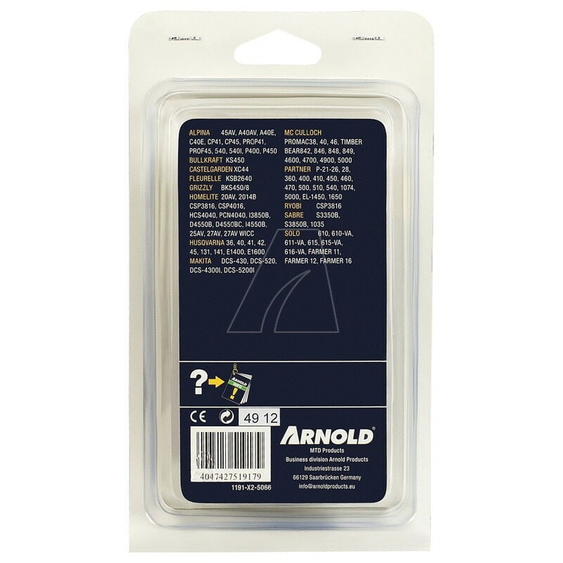 foto del prodotto arnold catena per motosega 325 1,3 mm 66 maglie di trasmissione lame semicircolari