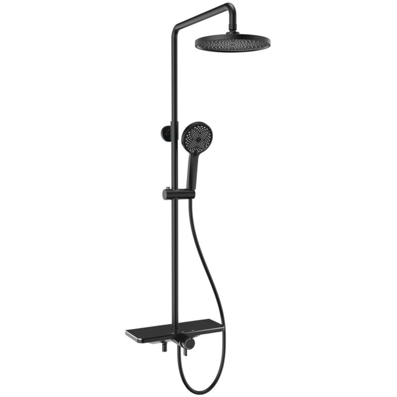 foto del prodotto arona set doccia con miscelatore, 3 getti, nero opaco sl210b aqualine