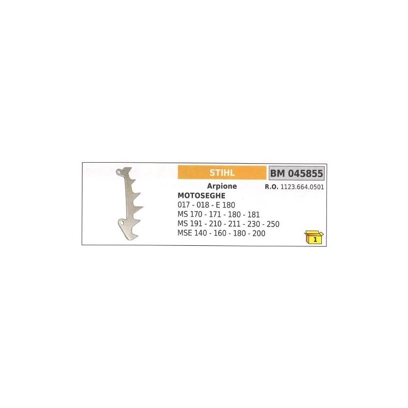 foto del prodotto arpione stihl per motosega 017 018 e 180 ms 170 171 180 181 191 210 045855 11236640501