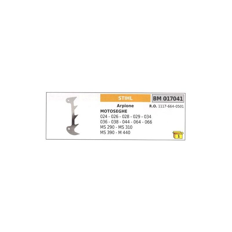 foto del prodotto arpione stihl per motosega 024 026 028 029 034 036 038 044 064 066 017041