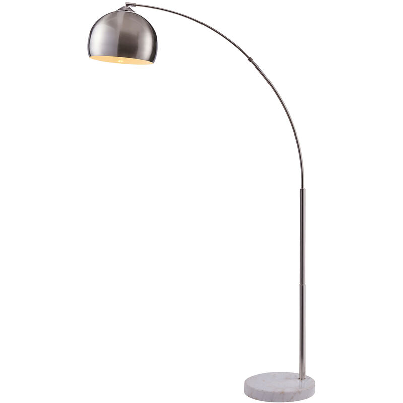 foto del prodotto arquer lampada da terra base marmo paralume nichelato vn l00010bn eu teamson home